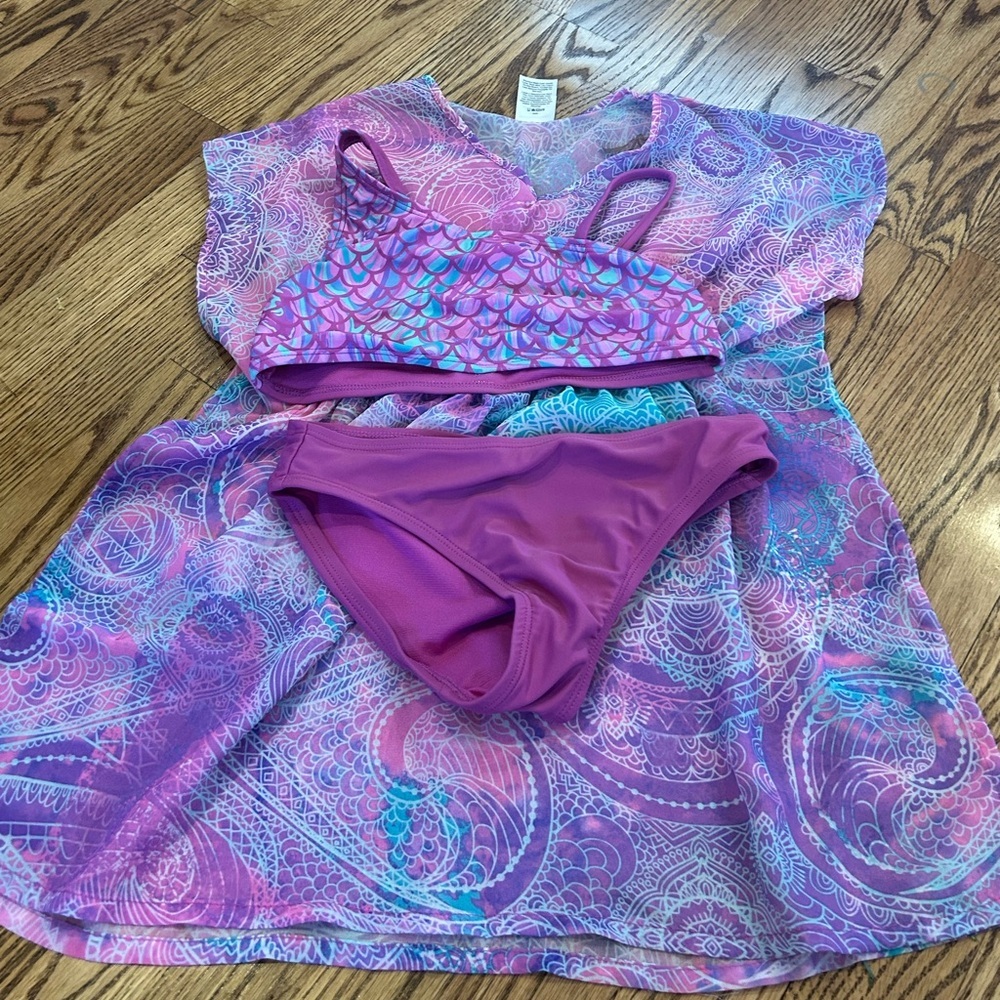 Wonder Nation 3 piece swim suit swim set size 6/6x